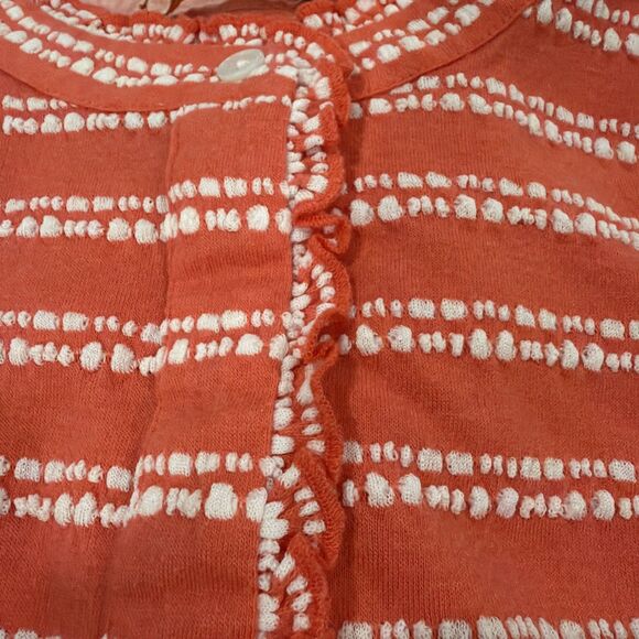 Tory Burch Lidia Ruffle Polo Shirt M Elevated Casual New Preppy Designer - Picture 6 of 7